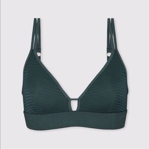 All.You. LIVELY Women’s Stripe Mesh PADDED Bralette Size Small in Emerald Green